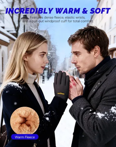 Miniatura 2 de Guantes de invierno impermeables para esquí y nieve, para mujeres y hombres, resistentes al viento, para clima frío, cálidos, térmicos
