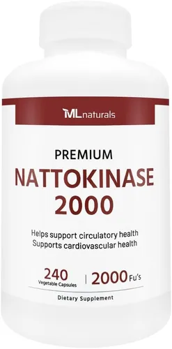 Miniatura 3 de ML Naturals Nattokinase 2000 FU (por porción), 120 cápsulas vegetales, sin OMG, apoya la salud circulatoria y cardiovascular