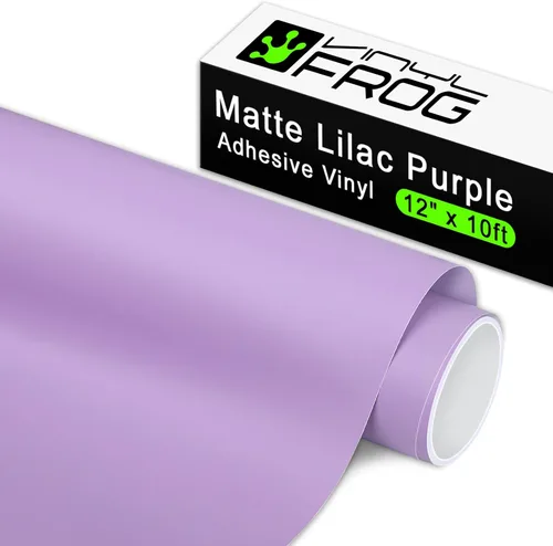 VINYL FROG Rollo de vinilo morado lila mate, 12 pulgadas x 10 pies, impermeable, resistente a los arañazos, compatible con la mayoría de máquinas de