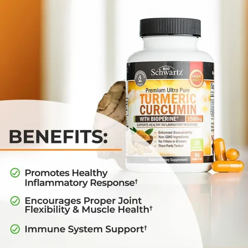 Miniatura 5 de BioSchwartz Curcumina de cúrcuma 1500 y saúco Sambucus con zinc y vitamina C