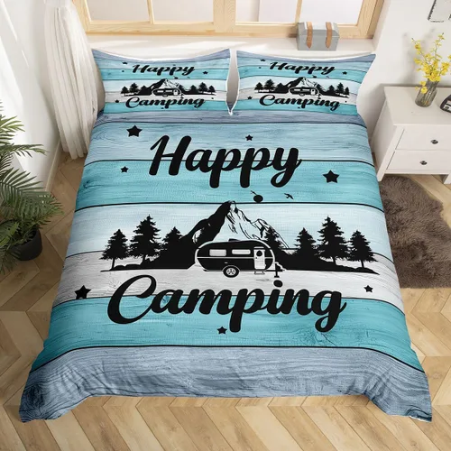 Miniatura 28 de Erosebridal Camper Bedding - Juego de ropa de cama de 2 piezas, estilo rústico de granja, juego de ropa de cama de campamento para adolescentes