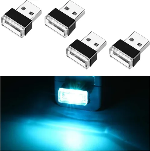 Miniatura 9 de Ziciner 6 PCS Lámpara de Ambiente Interior de Coche LED USB, Mini Luz Nocturna LED Portátil, Kit de Iluminación Ambiental de Maletero con Interfaz