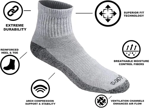 Miniatura 2 de Dickies Dri-Tech - Calcetines de control de humedad para hombre, paquete múltiple