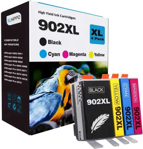Paquete combinado de cartuchos de tinta 902XL de alto rendimiento de repuesto para impresora HP 902 compatible con OfficeJet Pro 6978 6968 6970 6975