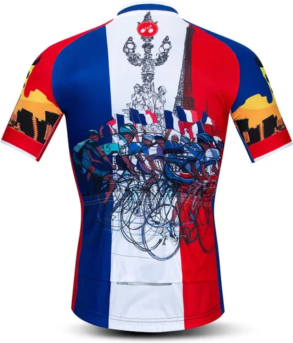Miniatura 2 de Camisetas de ciclismo para hombre, camiseta de ciclismo de montaña, manga corta, transpirable, camisetas de ciclismo de secado rápido