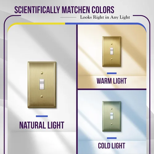 Miniatura 93 de ENERLITES Placa de Pared Metálica para Interruptor de Luz de Palanca, Acero Inoxidable 201, Resistente a la Corrosión, Tamaño Estándar 1-Gang 4.50