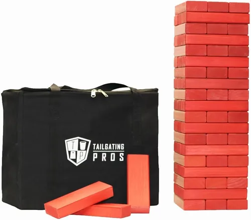 Miniatura 45 de Tailgating Pros Maderas Gigantes Premium que se Derrumban con Estuche de Transporte – ¡Elige los Colores de tu Equipo! Juego Gigante para Patio al