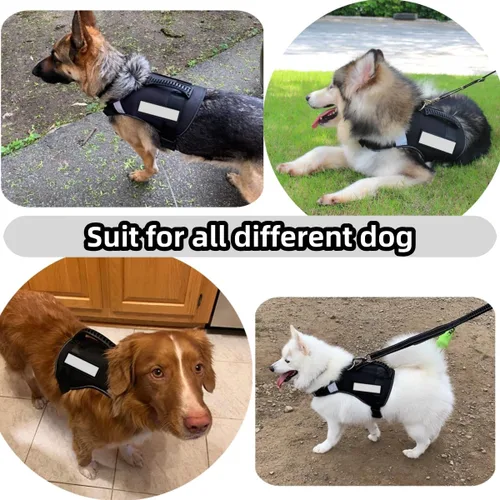 Miniatura 7 de Arnés para perro con asa – Arnés reflectante resistente sin tirones para perros de tamaño mediano, entrenamiento táctico, caminar, arnés de fácil