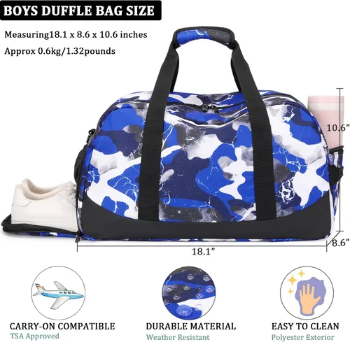 Miniatura 3 de JIANYA Bolsas de deporte para gimnasio, bolsa de viaje para la noche, bolsa de gimnasia de baile con compartimento para zapatos y bolsillo para ropa