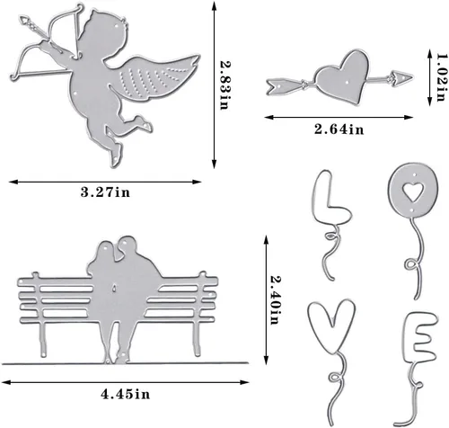 Miniatura 2 de Hying Troqueles de corte para amantes del día de San Valentín para hacer tarjetas y decoraciones de álbumes de fotos, flechas de Cupido troqueladas