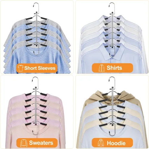 Miniatura 6 de TOPIA HANGER Percha para Ropa que Ahorra Espacio, Perchas de 6 Niveles para Camisas y Abrigos que Ahorran Espacio Sin Protuberancia en los Hombros