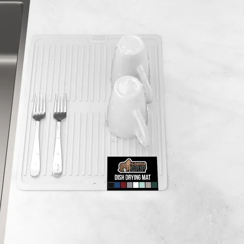Miniatura 46 de GORILLA GRIP Tapete de microfibra ultra absorbente de agua, malla gruesa de secado rápido, almohadilla antideslizante para platos de fregadero