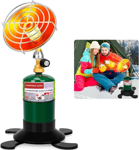 Calentador de Propano Portátil para Acampar, Calentador de Patio para Espacios Pequeños al Aire Libre con Válvula de Control, Calentadores Radiantes