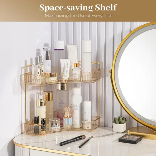 Miniatura 6 de Aveniee Organizador de Esquina para Encimera de Baño, Estante de Encimera de Baño Organizador de Maquillaje para Tocador, Bandeja de Perfume