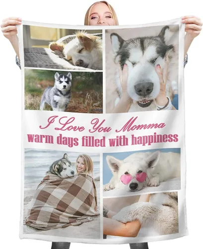 Miniatura 10 de Mantas personalizadas con collage de fotos, mantas personalizadas con texto y imagen, mantas de franela suave, mantas de cama regalo para bebé