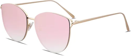 Miniatura 3 de SOJOS SJ1085 - Lentes de sol planos con espejo para mujer