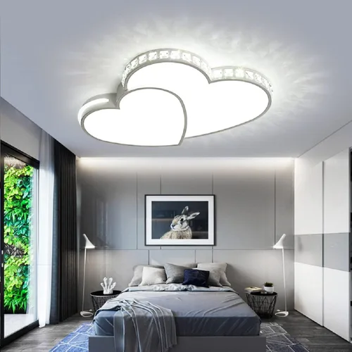 Miniatura 6 de Gdrasuya10 Lámpara de techo LED de cristal en forma de corazón, moderna lámpara de techo de montaje empotrado de cristal romántica para sala