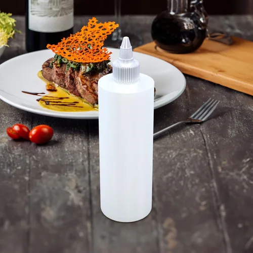 Miniatura 3 de BRIGHTFROM Botellas exprimibles para condimentos, botella vacía de 8 onzas con tapa superior giratoria transparente, a prueba de fugas, ideal