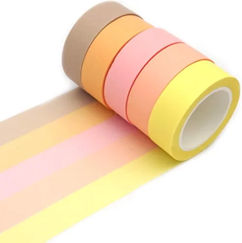 Washi - Juego de cinta adhesiva, 5 rollos surtidos, cinta decorativa para escribir, para divertidos suministros de arte, álbumes de recortes para