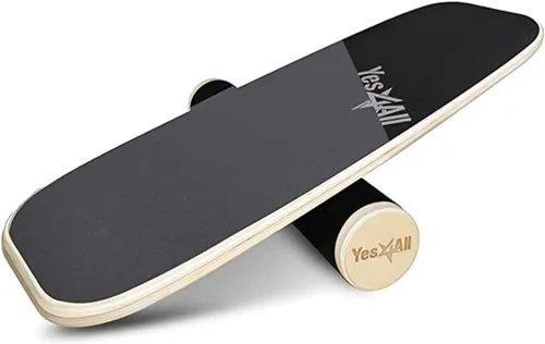Yes4All Tabla de Equilibrio Entrenador Deportivo, Tabla de Entrenador de Surf con Topes Ajustables, Mejora la Fuerza del Core y el Control del