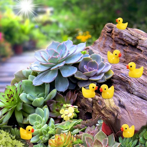 Miniatura 6 de LOUHUA Mini patos de resina, paquete de 220 figuras de pato pequeñas a granel para decoración de casa de muñecas en miniatura, accesorios