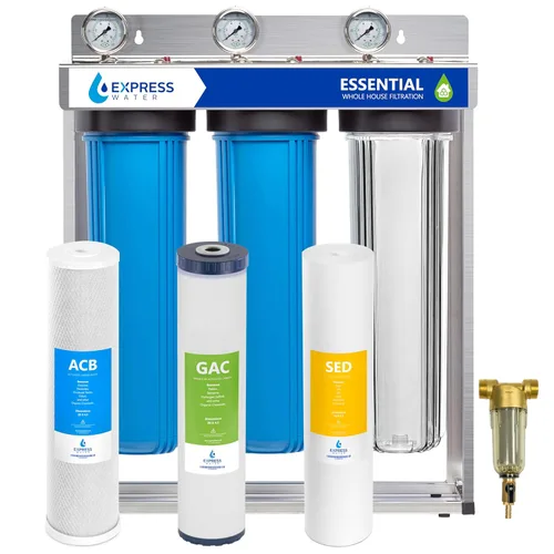 Miniatura 19 de Express Water Juego de filtros antiincrustaciones para toda la casa, kit de repuesto de acondicionador de agua de filtración de 3 etapas, Filtro