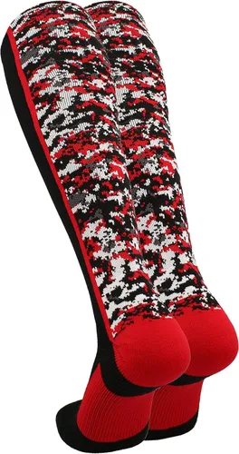 Miniatura 2 de TCK Calcetines de béisbol para jóvenes, niños u hombres, con diseño de camuflaje digital y longitud hasta por encima de la pantorrilla