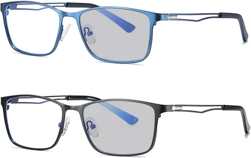 Gafas de lectura fotocrómicas de transición para hombres y mujeres, lentes de sol cuadrados de negocios, 2 unidades, lentes de sol de lectura