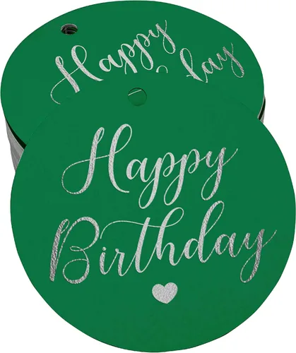 Miniatura 46 de Etiqueta de papel para colgar con texto en inglés «Happy Birthday» (50 unidades)