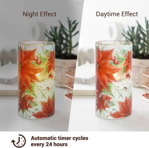 Miniatura 3 de Velas de árbol de Navidad LED sin llama con control remoto y función de temporizador, velas de cera real operadas con pilas para decoración