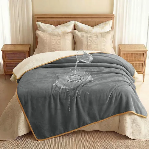 Miniatura 19 de Luciphia Manta de cama impermeable lavable, suave forro polar sherpa reversible para cachorros para perros medianos y grandes, funda protectora