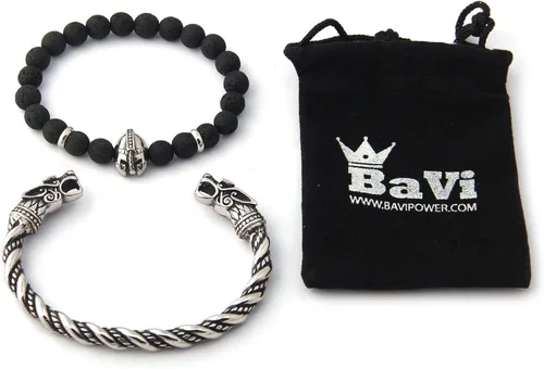 Miniatura 4 de BAVIPOWER Pulsera de acero inoxidable Viking Wolf Torc, Metal, n