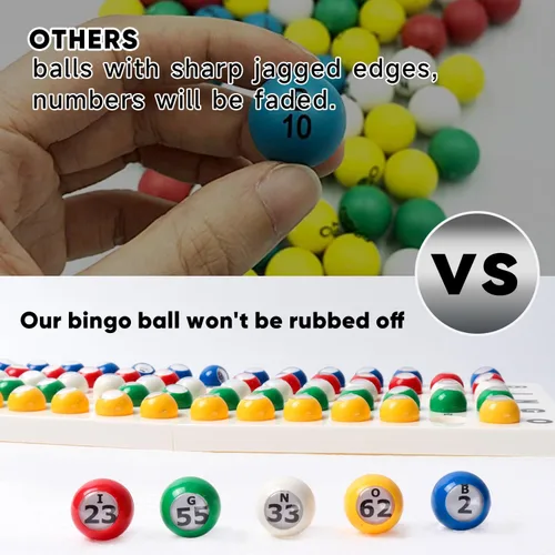 Miniatura 3 de GSE Games & Sports Expert Tablero maestro de bingo y bolas multicolor de 7/8 pulgadas, tablero de llamadas de bingo blanco para fiestas, grupos