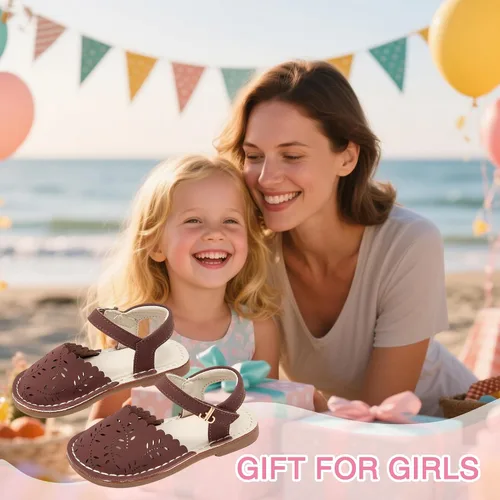 Miniatura 90 de THEE BRON Sandalias cómodas para niñas, zapatos para niños, sandalias rellenas