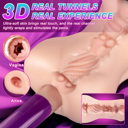 Miniatura 2 de Masturbador masculino, muñeca sexual de bolsillo "Pocket Pussy", juguetes sexuales con pechos realistas 3D, vagina y anal, muñecas sexuales