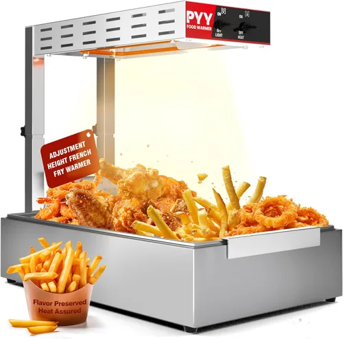 Miniatura 12 de PYY Calentador de papas fritas - Lámpara de calor comercial para calentar alimentos Luz de calentamiento de 122°F Estación de descarga de papas