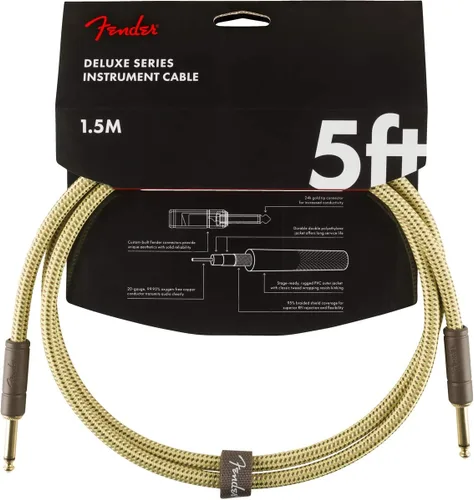 Miniatura 4 de Fender Cable de instrumentos de la serie Deluxe, recto/recto, Tweed, 18.6 pies