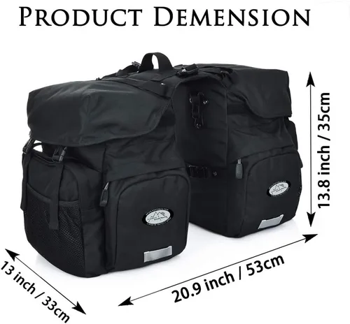 Miniatura 2 de Dreamoon Alforjas de Bicicleta de 50L, Bolsa Impermeable para Desplazamientos en Bicicleta con Alforjas y Cubierta para Lluvia, Bolsa Portaequipajes