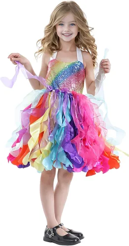 Miniatura 2 de Vestido tutú para niñas, vestido de tul con lentejuelas, vestido de princesa para niñas pequeñas, disfraz de fiesta de cumpleaños brillante