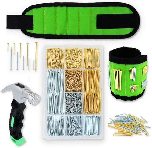 Miniatura 10 de Kit para colgar cuadros TOYIEW, 315 piezas de accesorios para colgar con ganchos, alambre, clavos, anilla en forma de D, kit para colgar en la pared