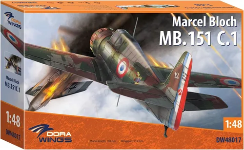 Dora Wings Escala 1/48 Marcel Bloch MB.151C.1 - Kit de construcción de modelos de plástico # DW48017