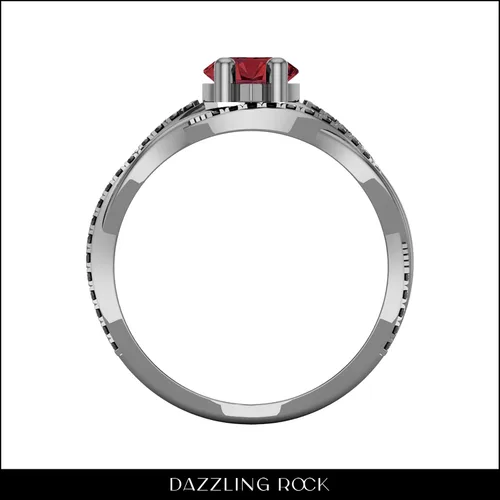Miniatura 4 de Dazzlingrock Collection Juego de anillos nupciales de diamantes negros redondos y piedras preciosas marquesas creadas en laboratorio de 0.472 x
