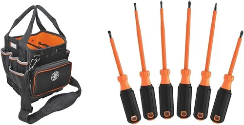 Miniatura 8 de Klein Tools 55419SP-14 Bolsa de herramientas con correa para el hombro tiene 14 bolsillos para almacenamiento de herramientas, puede adaptarse a