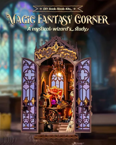 Miniatura 2 de Rolife - Kit de rincón mágico de fantasía para rincón de libros, casa en miniatura DIY, inserto para estantería Booknook de 25.4 cm, habitación
