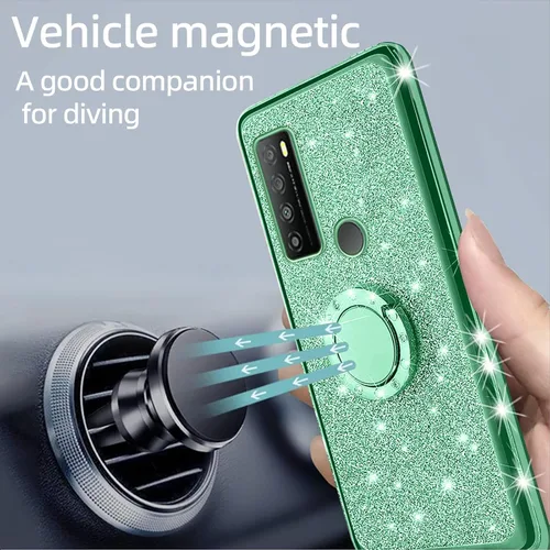Miniatura 6 de Funda para teléfono TCL 30 XL, 30XL T701DL para mujer, con purpurina, suave, elegante, TPU transparente, de lujo, linda funda protectora con correa