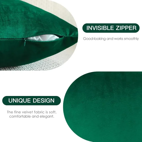 Miniatura 7 de OTOSTAR Paquete de 2 fundas de almohada decorativas de terciopelo suave para decorar de 18 x 18 pulgadas, fundas de cojín cuadradas sólidas, fundas