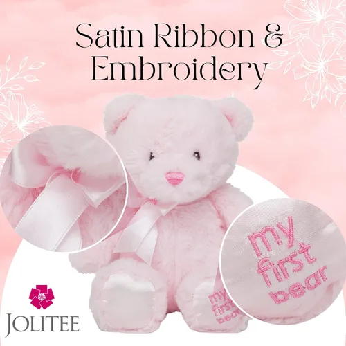 Miniatura 4 de Jolitee My First Bear - Oso de peluche rosa para bebé recién nacido, 10 pulgadas