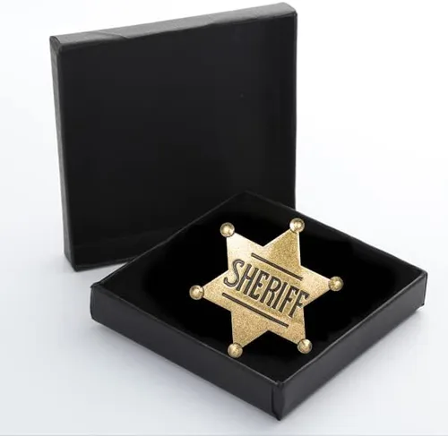 Miniatura 5 de Insignias del sheriff de marca, insignia del sheriff del metal para las niñas y adultos, insignia del chaleco de la policía occidental, insignia
