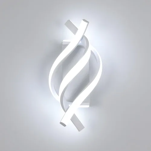 Moderno aplique de pared LED de 21 W, apliques de pared para interiores, blanco frío, 6500 K, diseño en espiral, lámpara LED montada en pared para