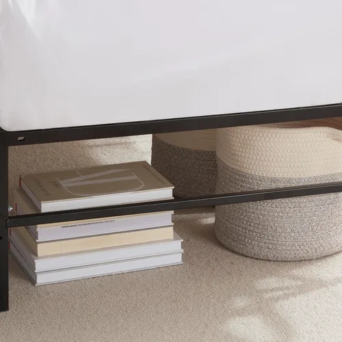 Miniatura 6 de Nestl Marco de cama plegable de tamaño completo, cama plataforma, acero, montaje fácil sin herramientas, 14 pulgadas de alto, completo, negro